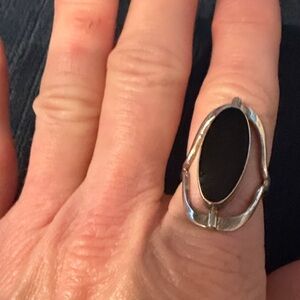 Elegant Silver and Black Ring